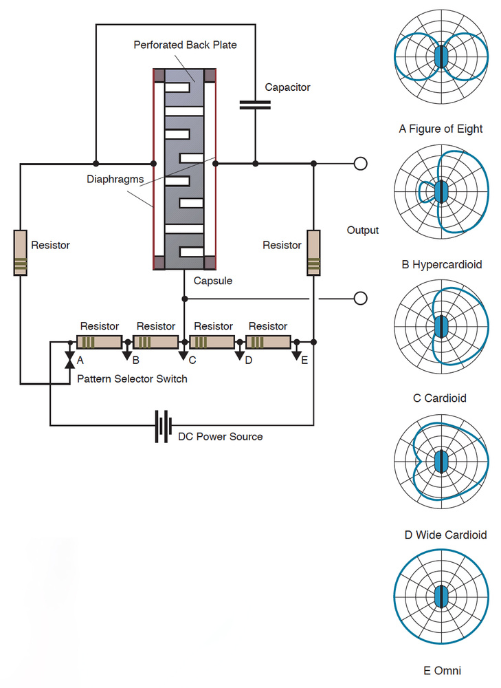 Dual-diaphragm condenser capsule diagram