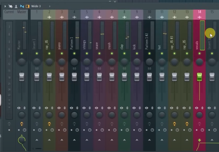 Vocal processing channels setup