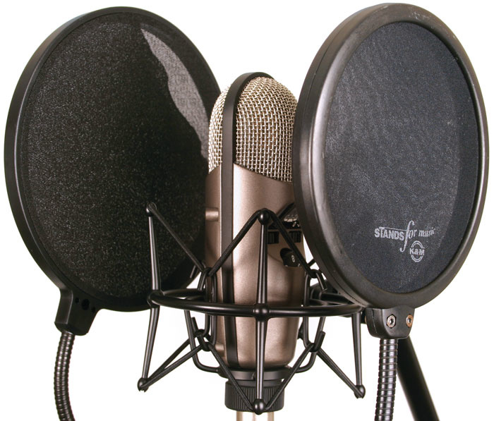 A multi-pattern microphone in a recording studio