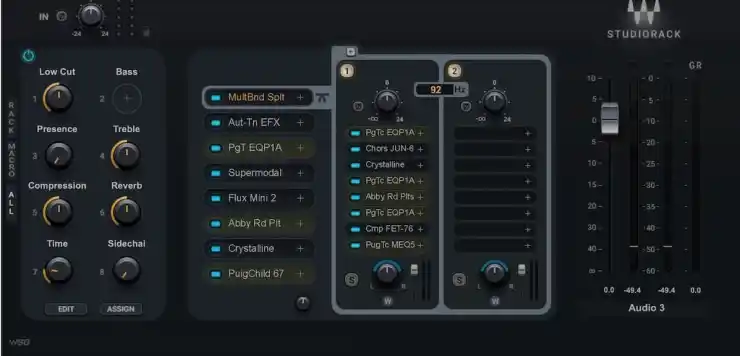 Setting up sidechain compression in Studiorack